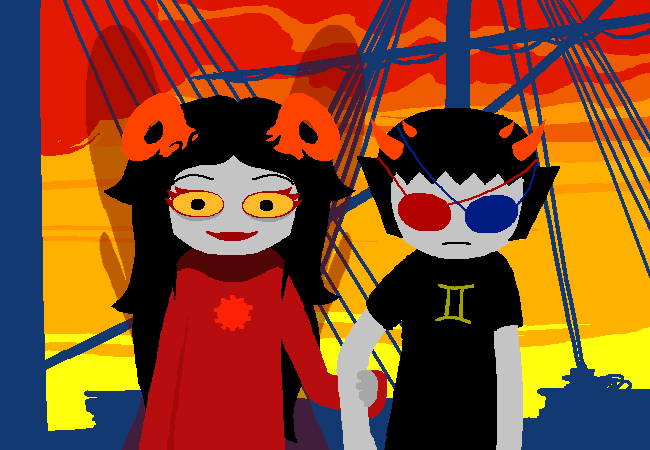Aradia Megido and Sollux Captor from Homestuck