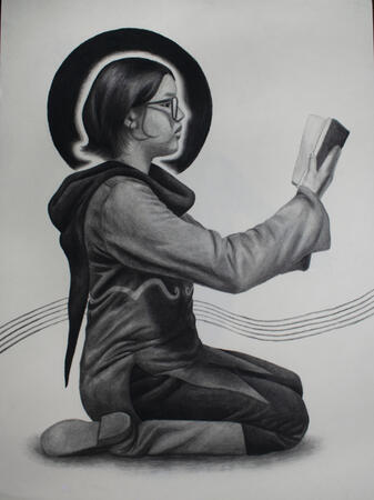 Mage - charcoal on paper - 24" x 18"