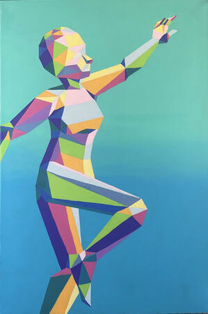 Crystalline Woman - acrylic on canvas - 36" x 24"