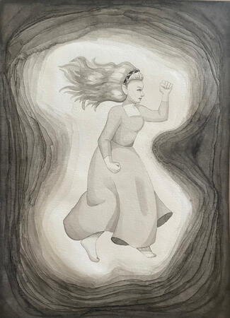 Can You Hear Me - ink on paper - 15" x 11"