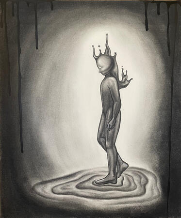 The Edge of Invisibility - charcoal and ink on paper - 17" x 14"